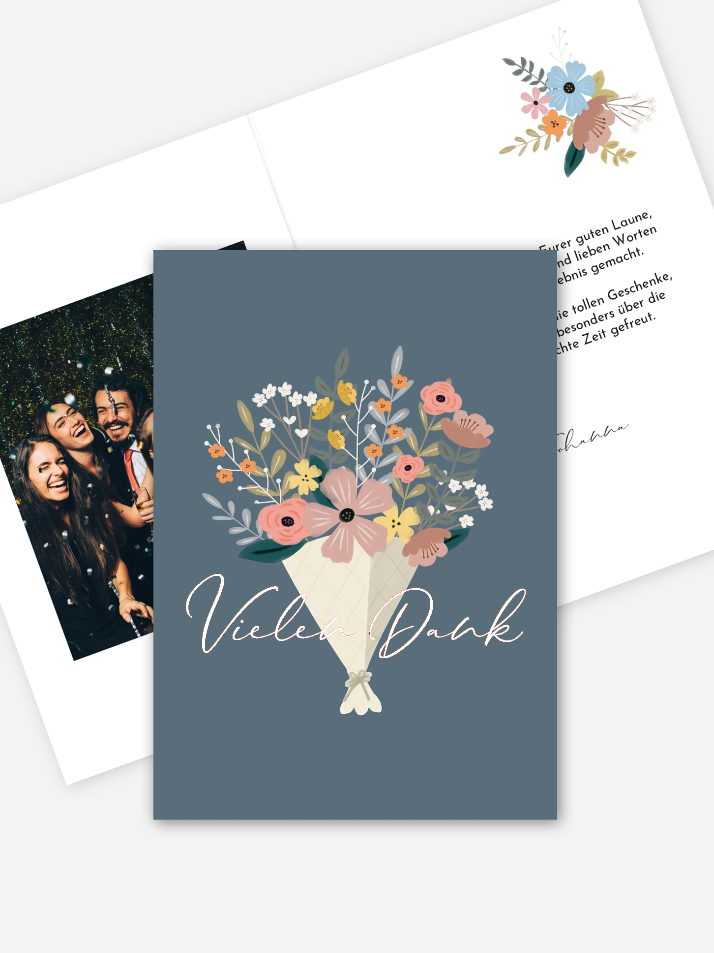 Dankeskarte Geburtstag Blumenstrauß