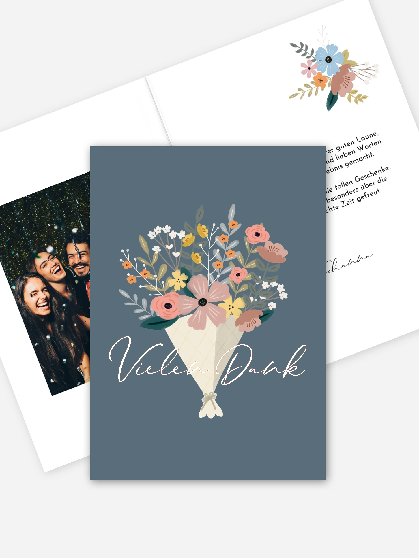 Dankeskarte Geburtstag Blumenstrauß
