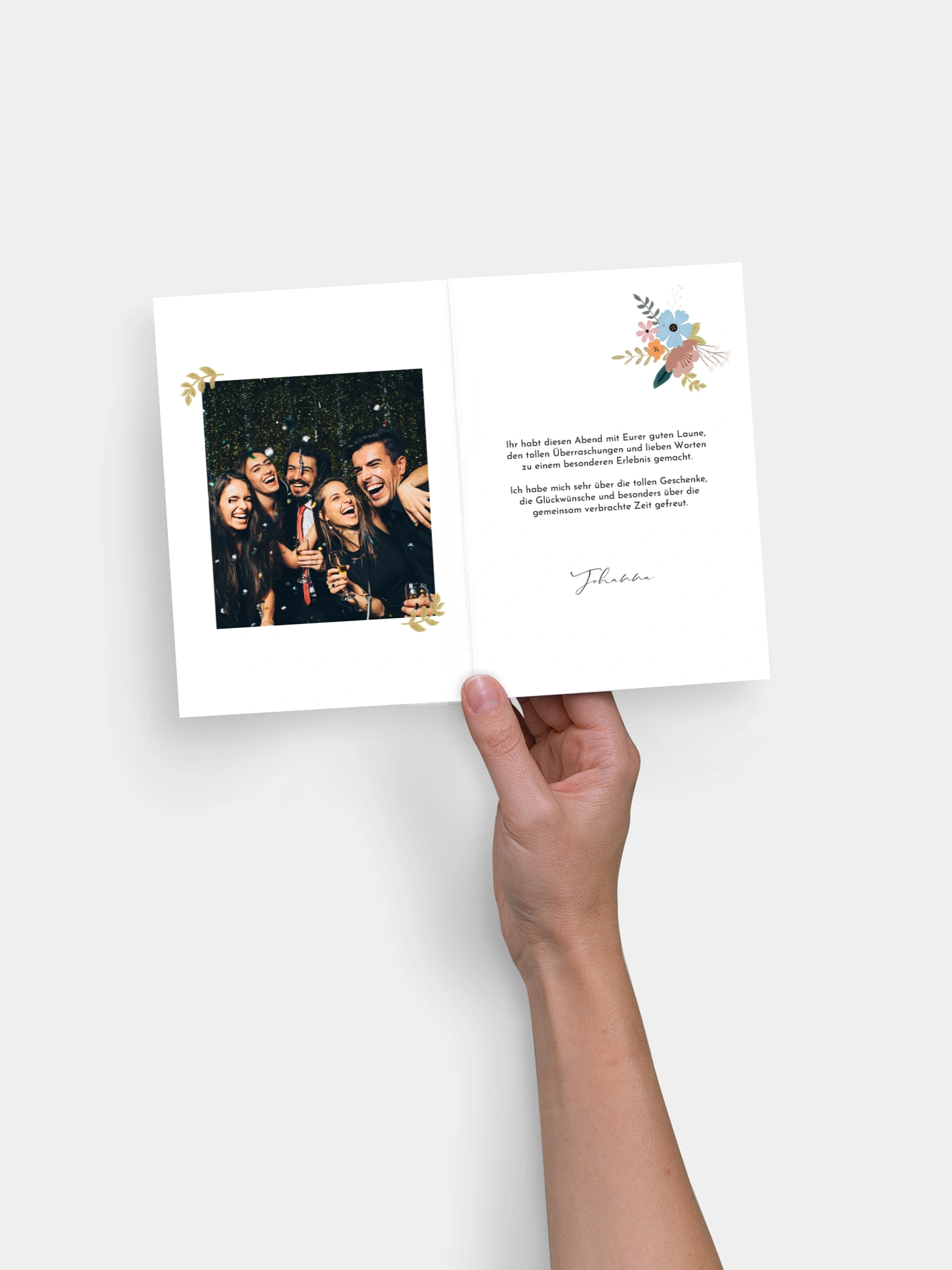 Dankeskarte Geburtstag Blumenstrauß