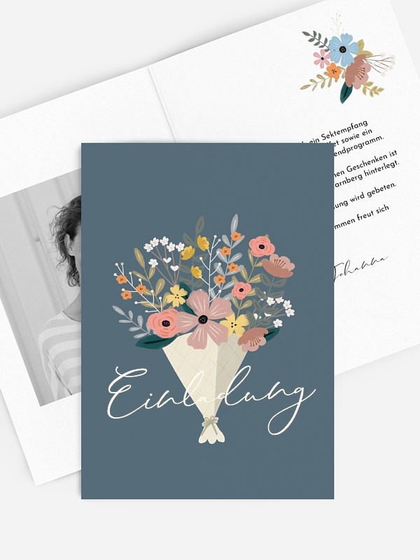 Geburtstagseinladung Blumenstrauß