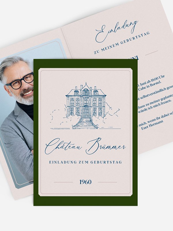 Einladung 60. Geburtstag Chateau