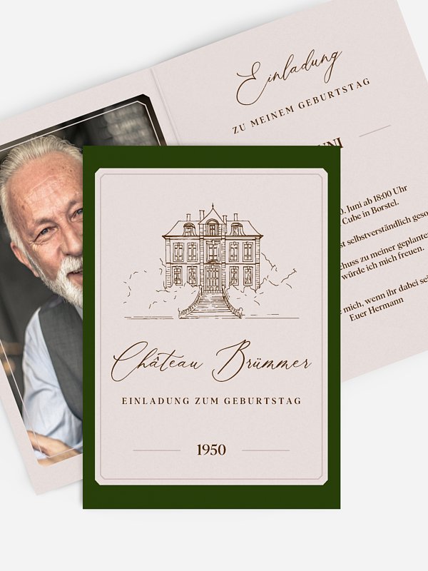 Einladung 70. Geburtstag Chateau