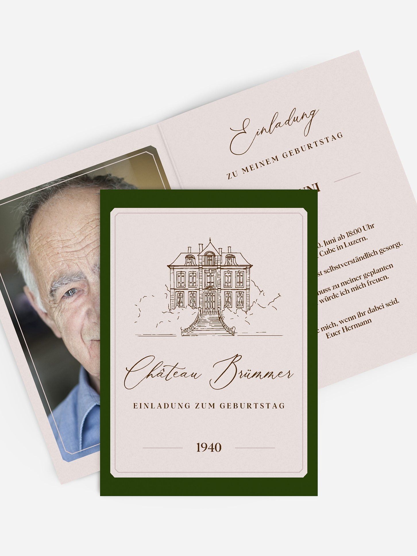 Einladung 80. Geburtstag Chateau