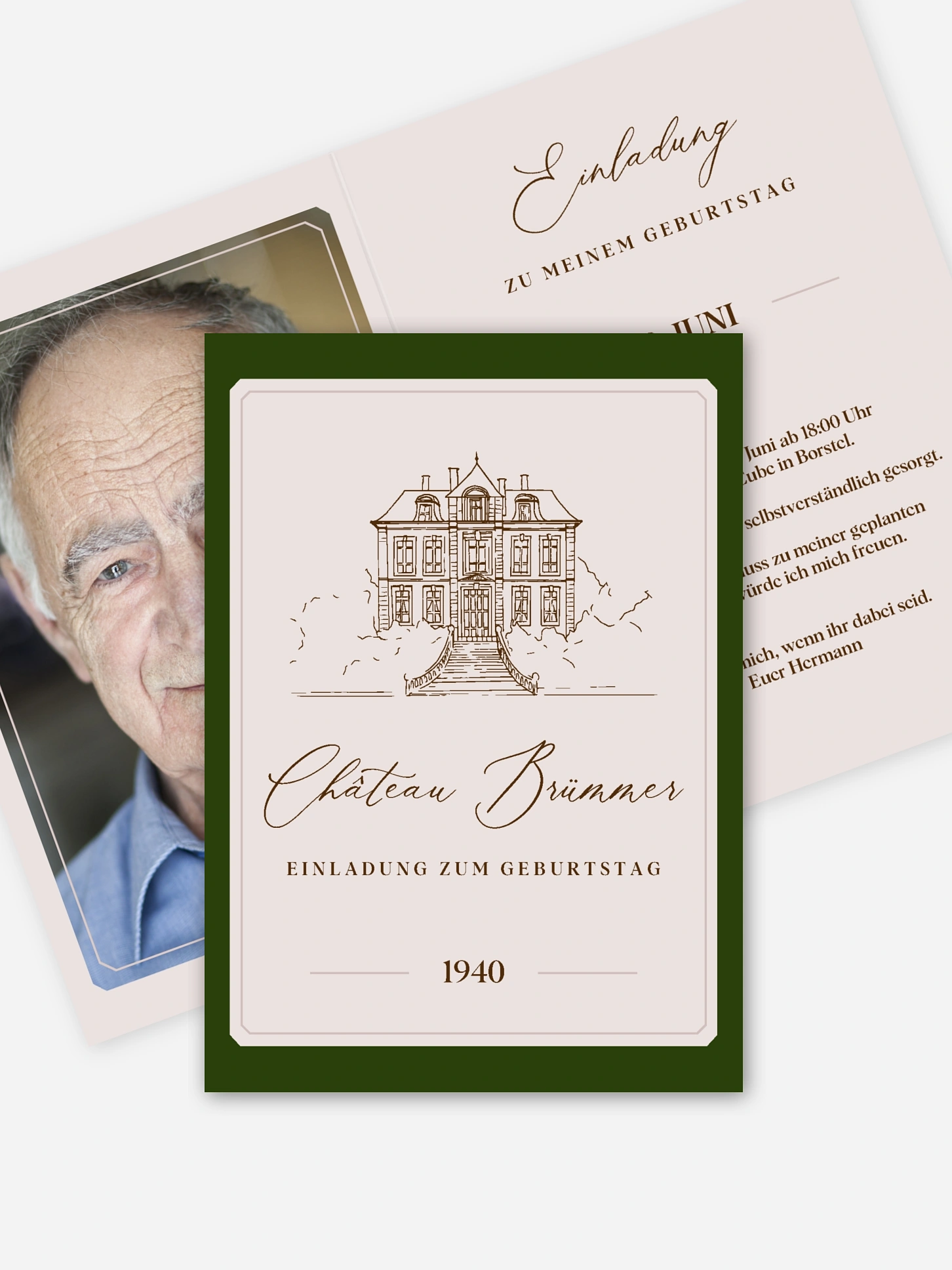Einladung 80. Geburtstag Chateau