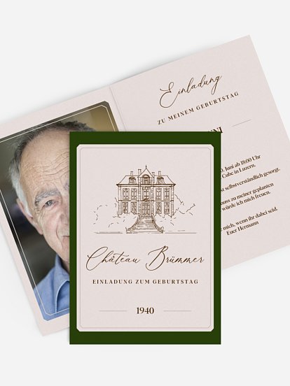 Einladung 80. Geburtstag Chateau