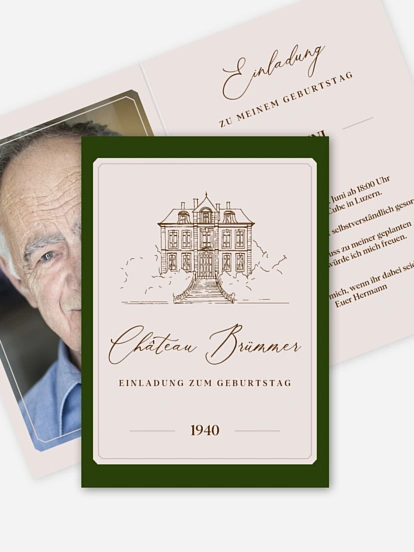 Einladung 80. Geburtstag Chateau