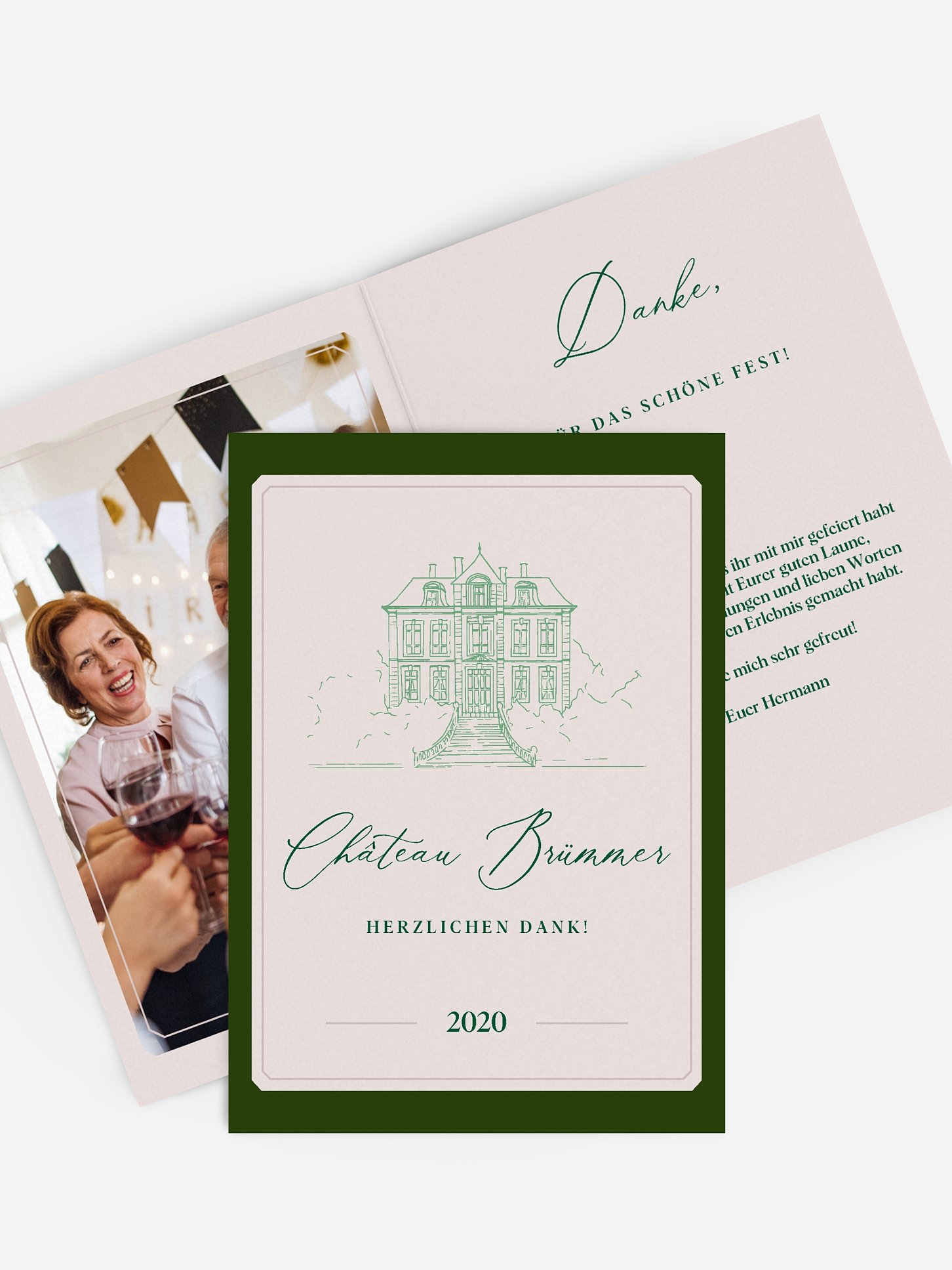 Dankeskarte Geburtstag Chateau