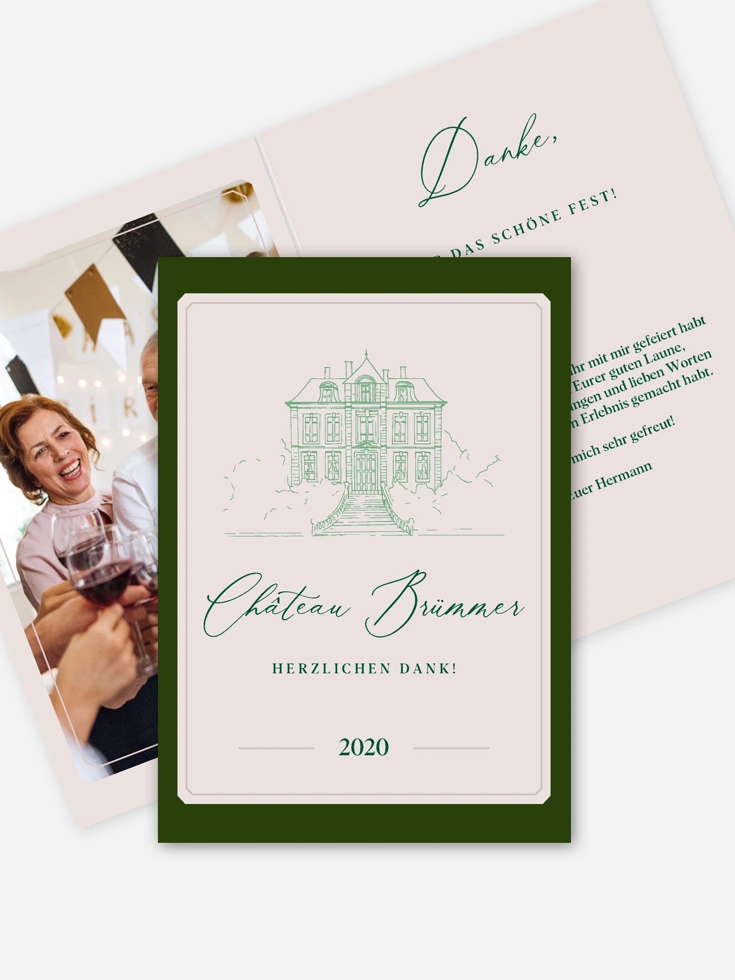 Dankeskarte Geburtstag Chateau