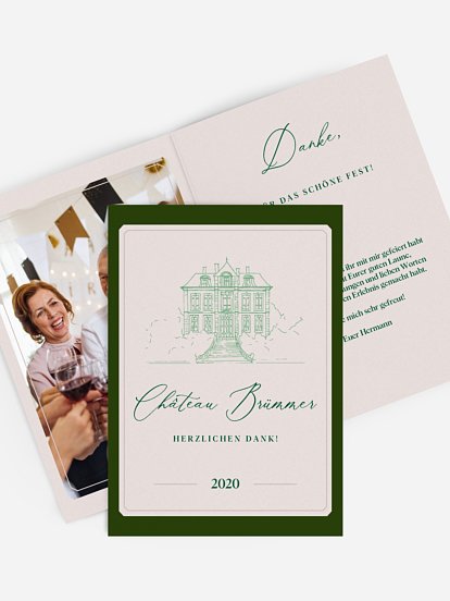Dankeskarte Geburtstag Chateau