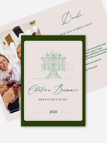 Dankeskarte Geburtstag Chateau
