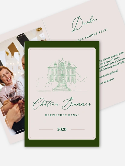 Dankeskarte Geburtstag Chateau