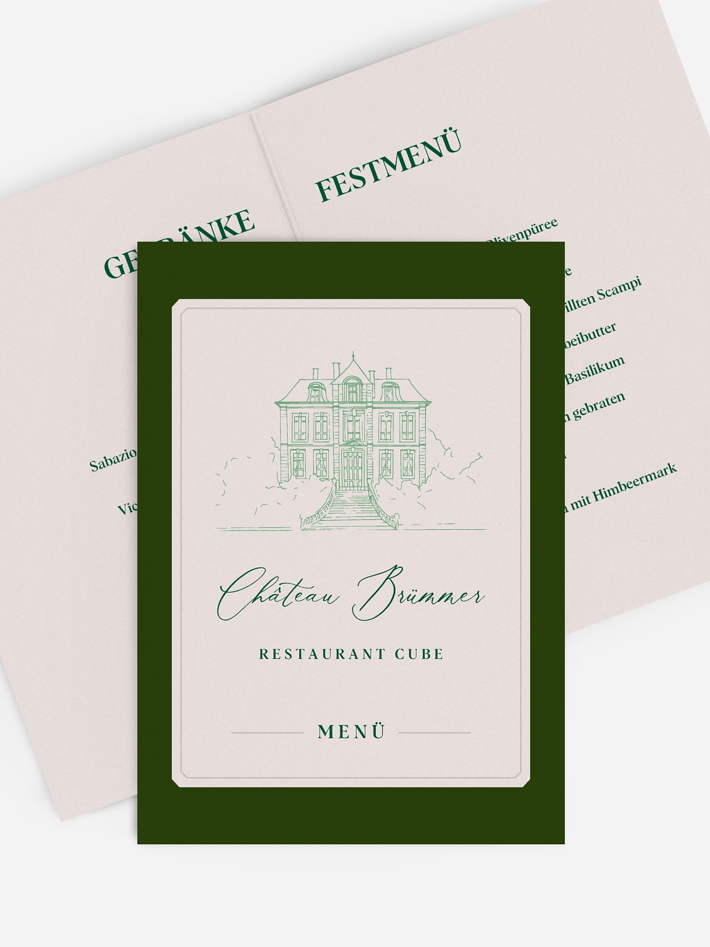 Menükarte Geburtstag Chateau