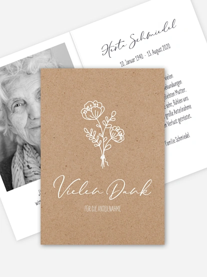 Trauerdanksagung Flowery