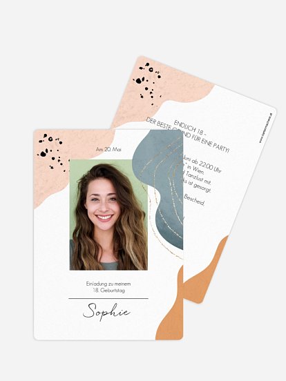 Einladung 18. Geburtstag Kunstvoll