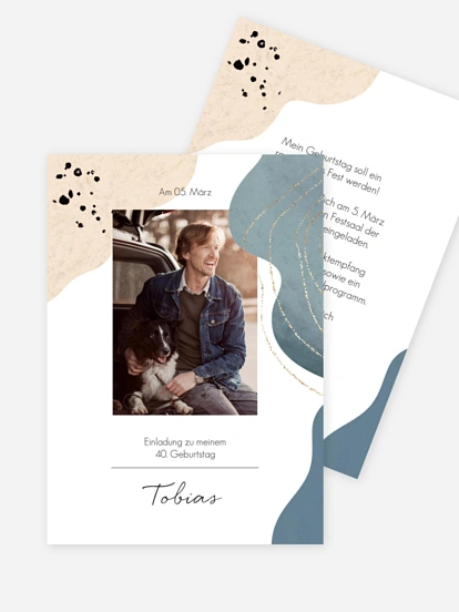 Einladung 40. Geburtstag Kunstvoll