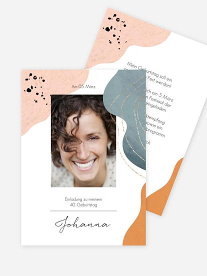 Einladung 40. Geburtstag Kunstvoll