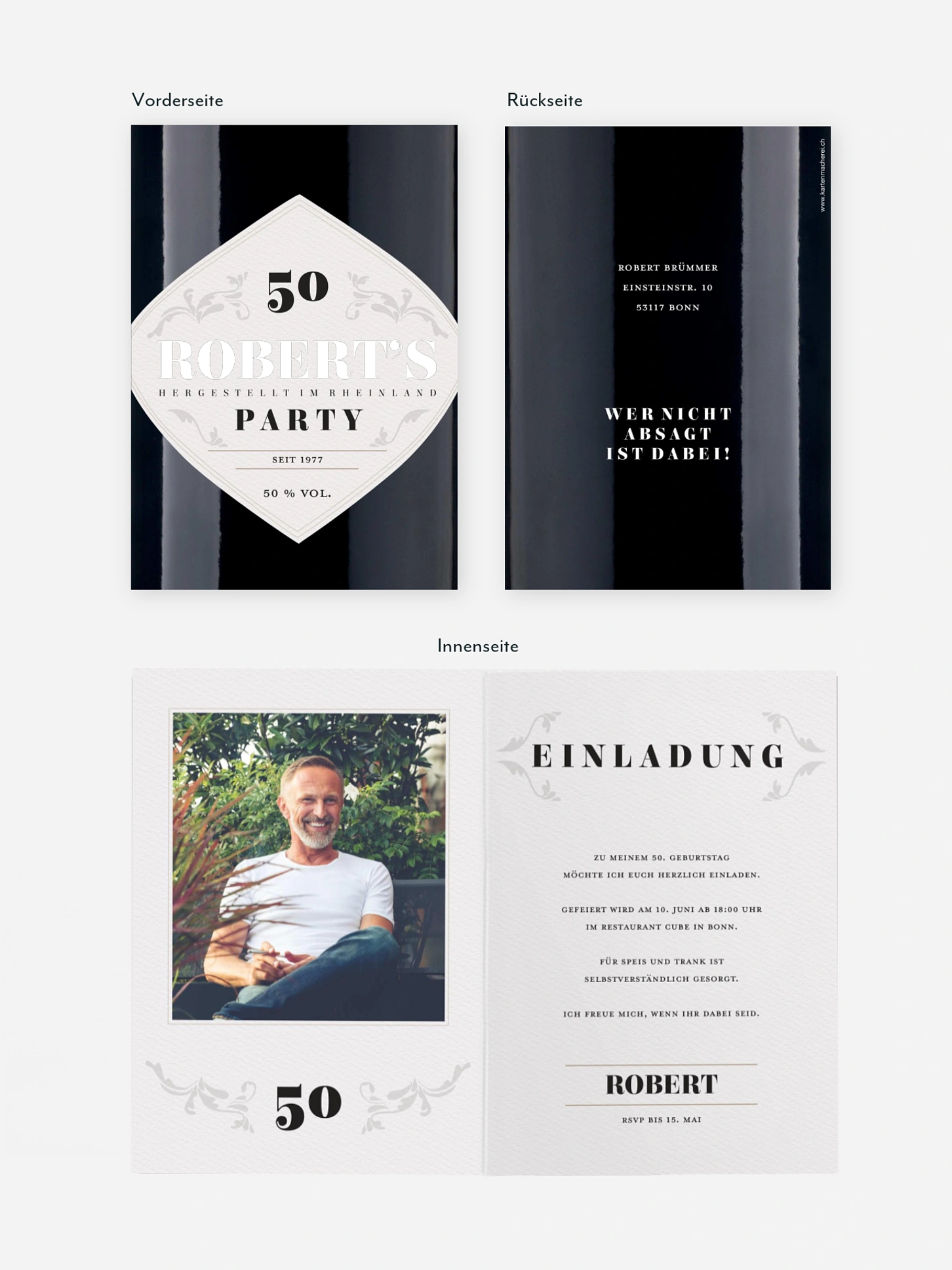 Einladung 50. Geburtstag Gintastic