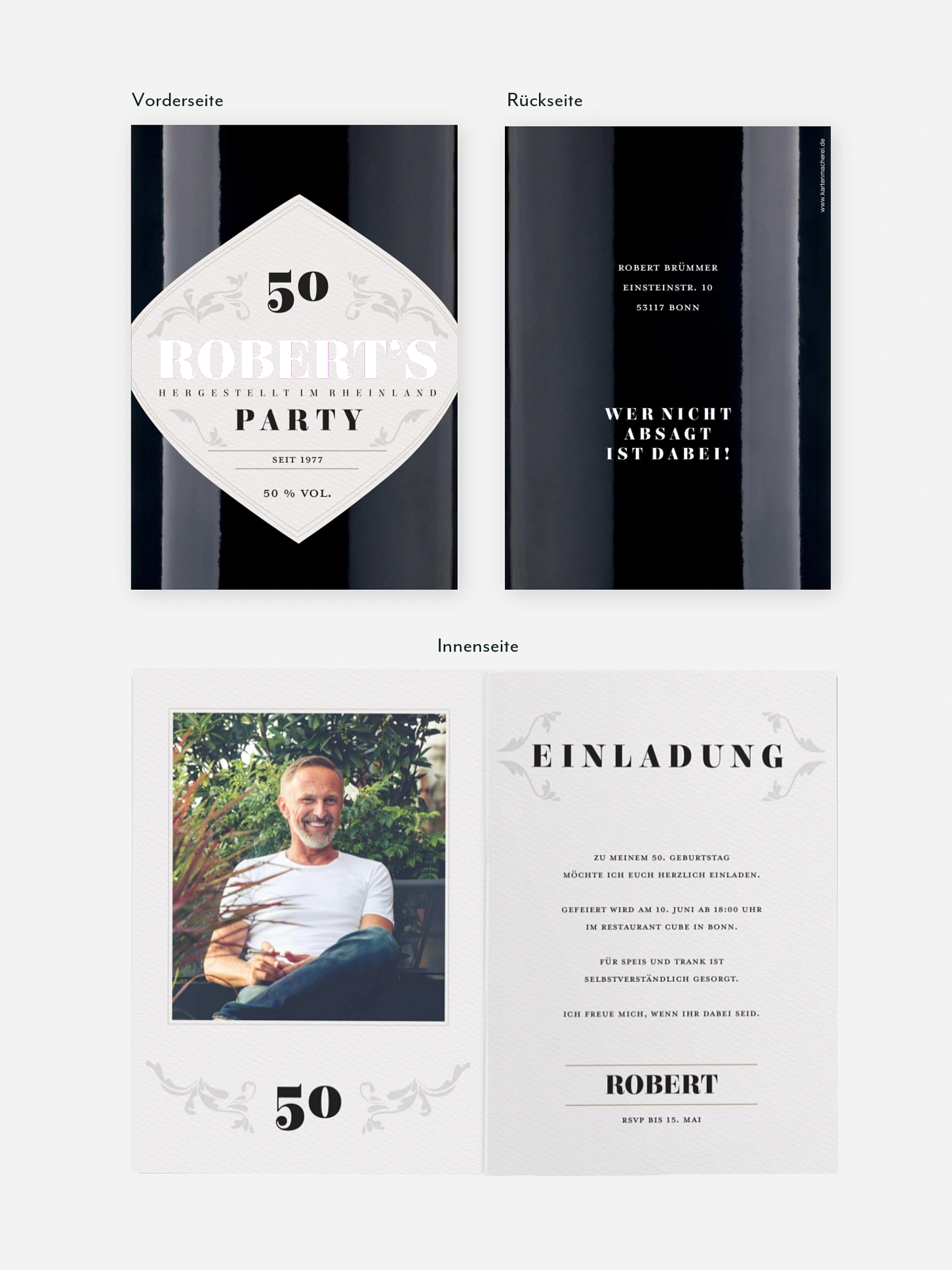 Einladung 50. Geburtstag Gintastic
