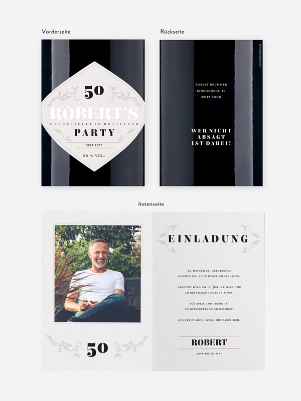 Einladung 50. Geburtstag Gintastic
