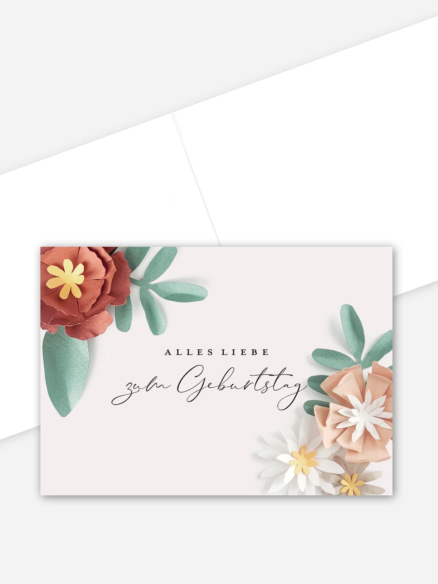 Grußkarte Papierblüten