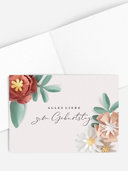 Grußkarte Papierblüten