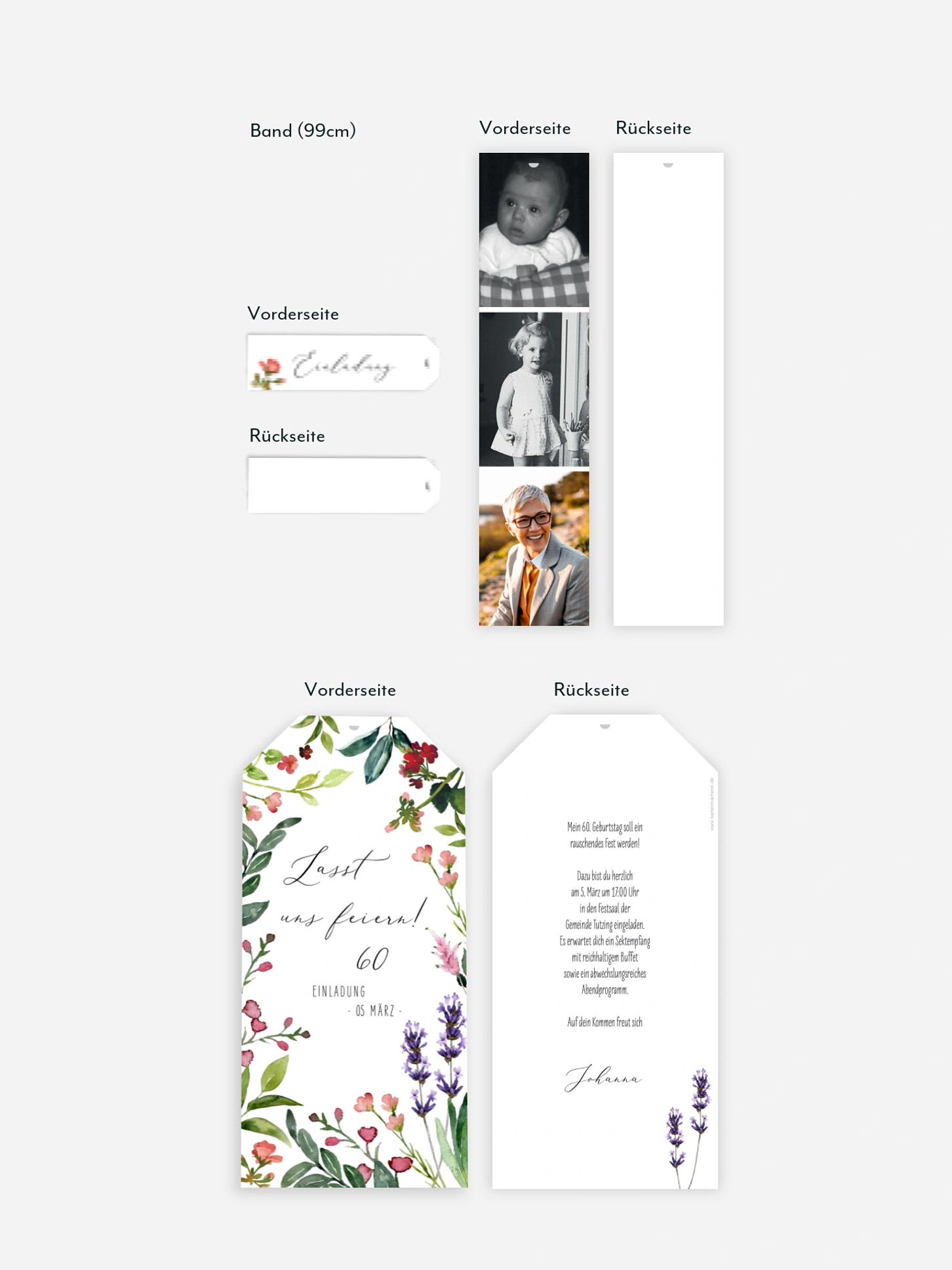 Einladung 60. Geburtstag Blumenvoll