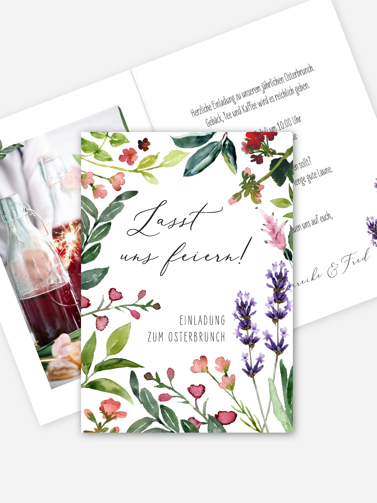Partyeinladung Blumenvoll