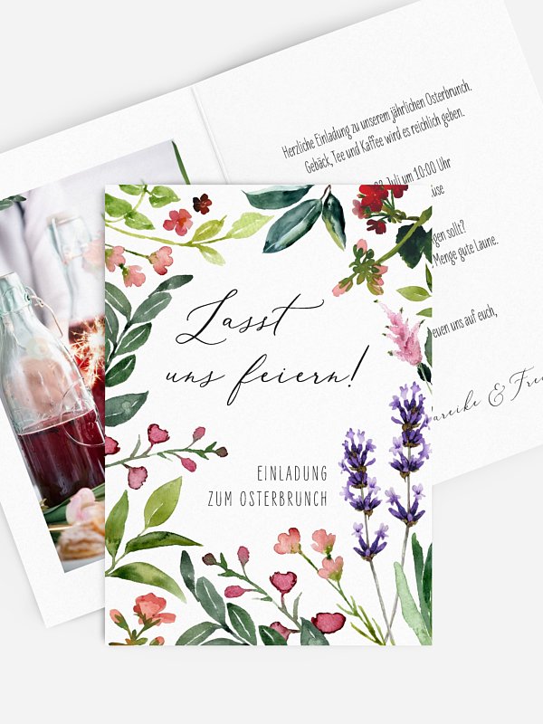 Partyeinladung Blumenvoll