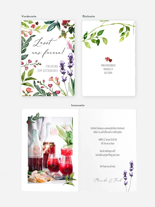 Partyeinladung Blumenvoll