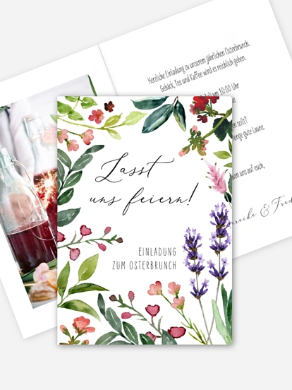 Partyeinladung Blumenvoll