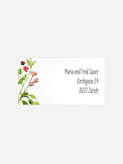 Empfängeraufkleber Party Blumenvoll