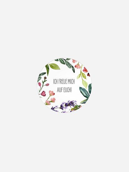 Geschenkaufkleber Geschäftlich Blumenvoll