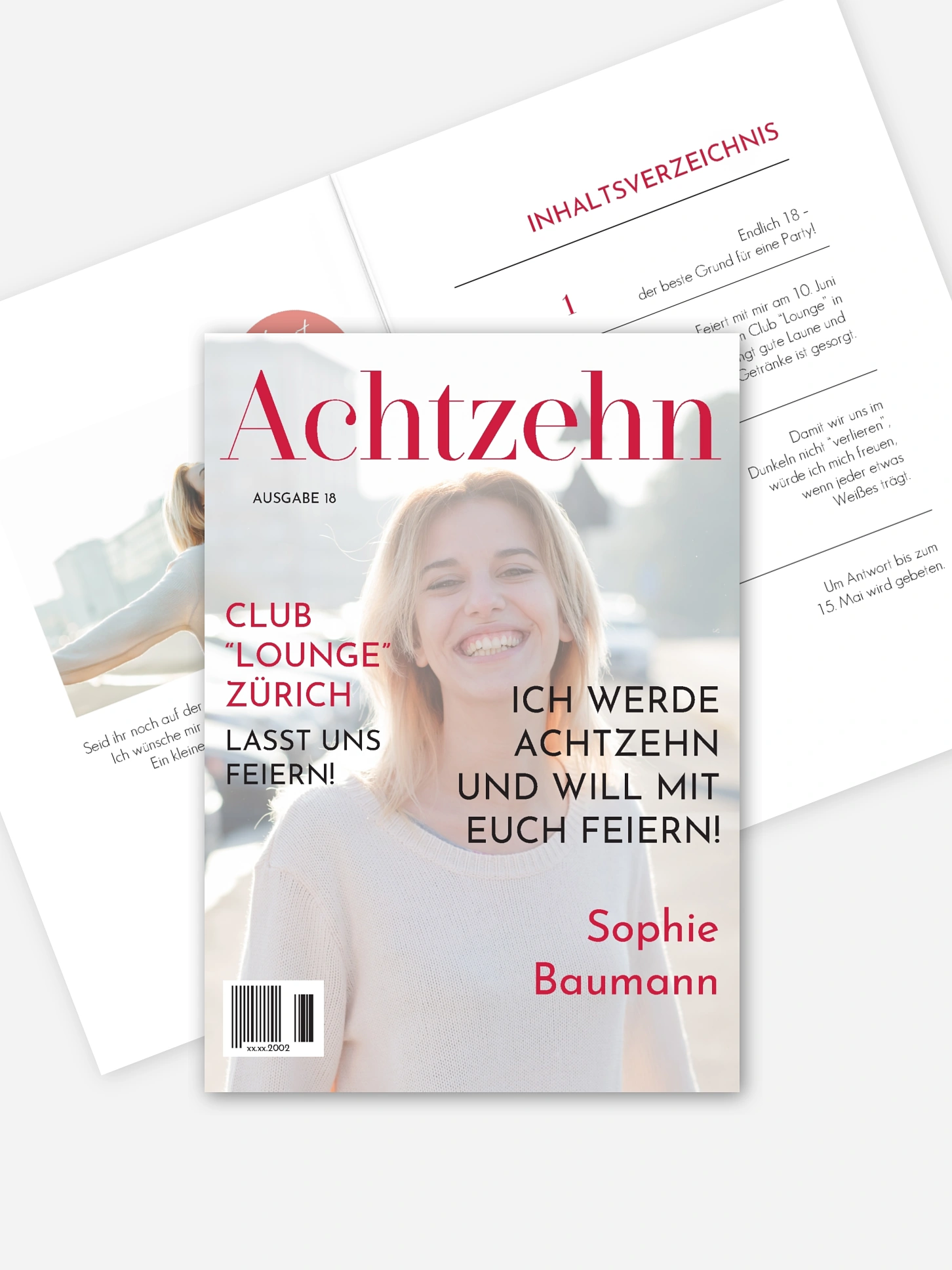 Einladung 18. Geburtstag Titelseite
