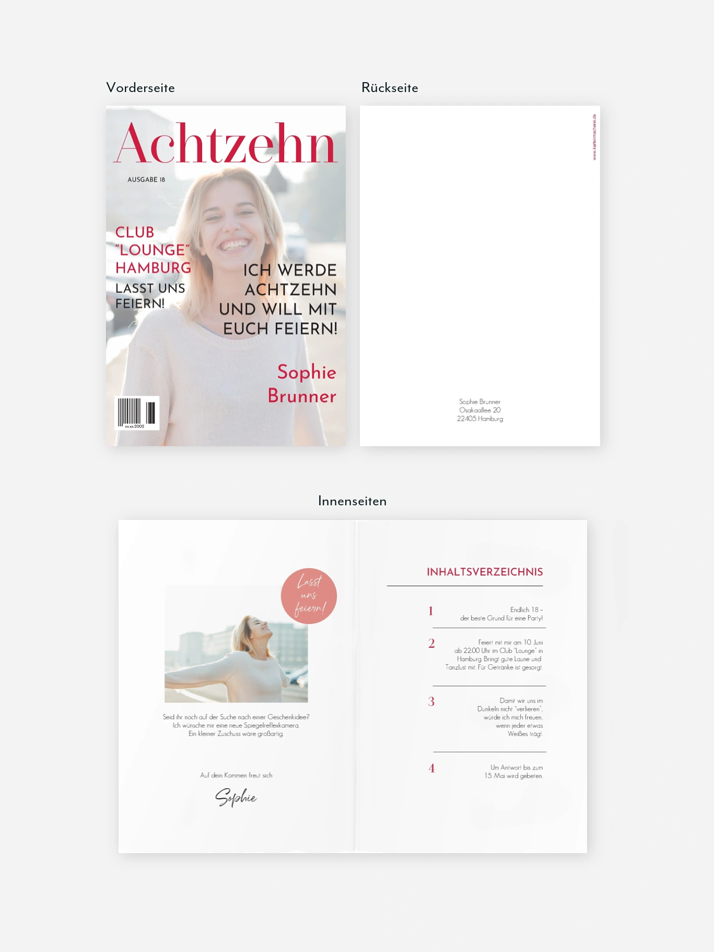 Einladung 18. Geburtstag Titelseite