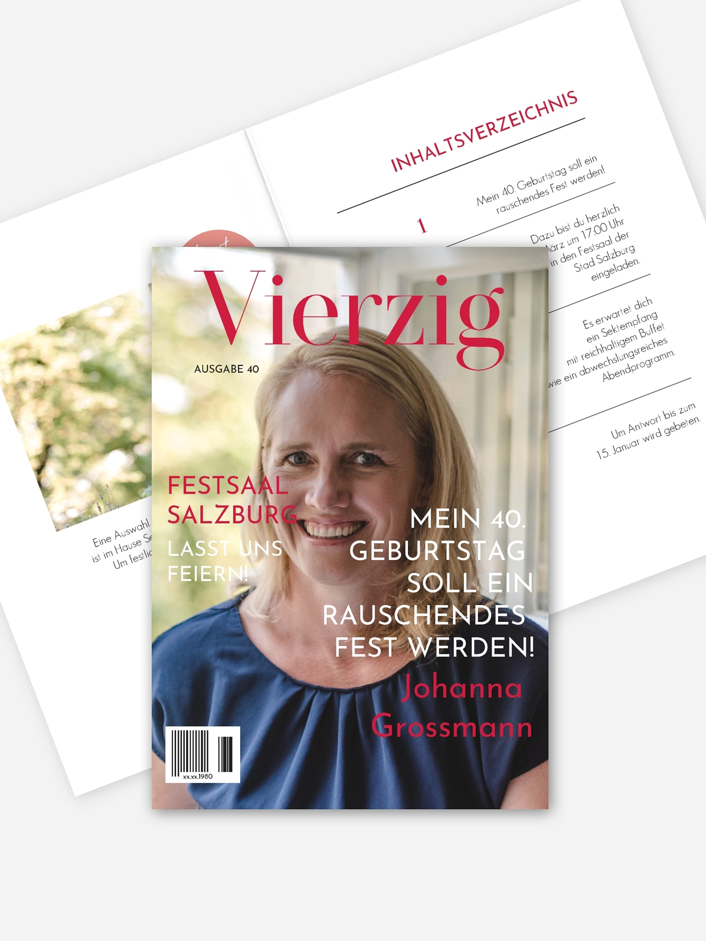 Einladung 40. Geburtstag Titelseite