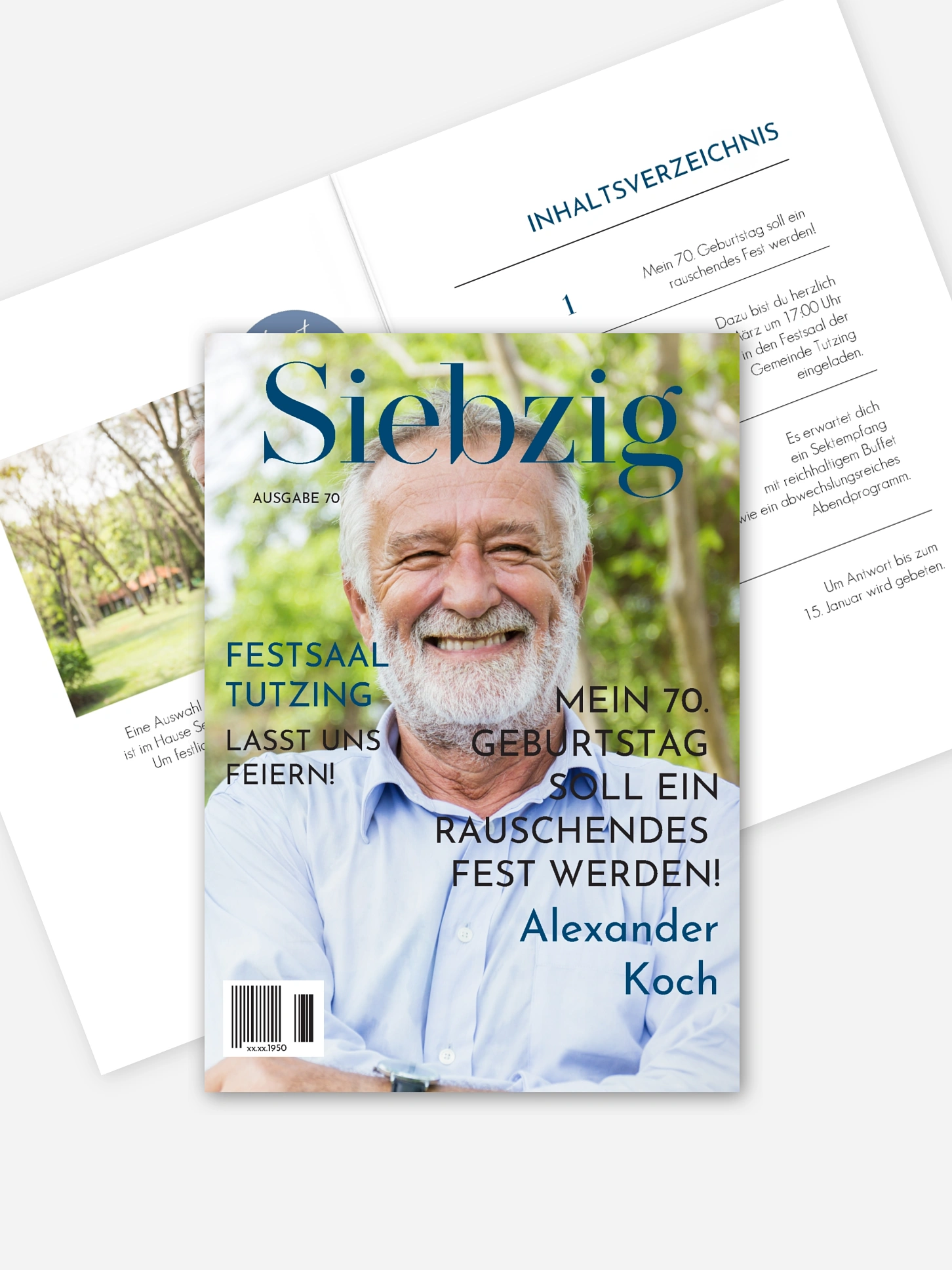Einladung 70. Geburtstag Titelseite