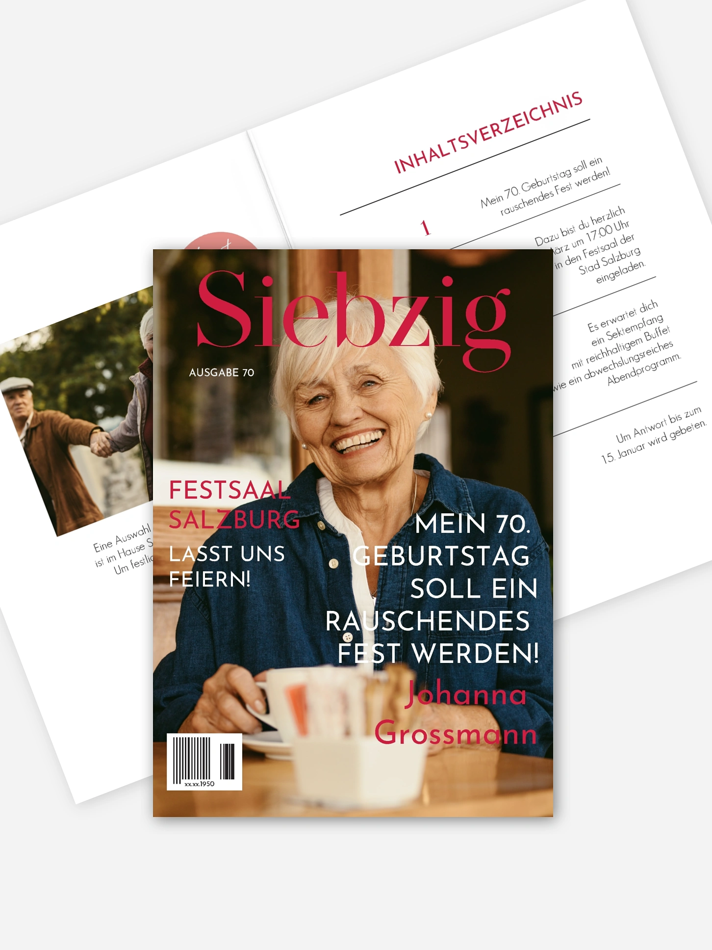 Einladung 70. Geburtstag Titelseite