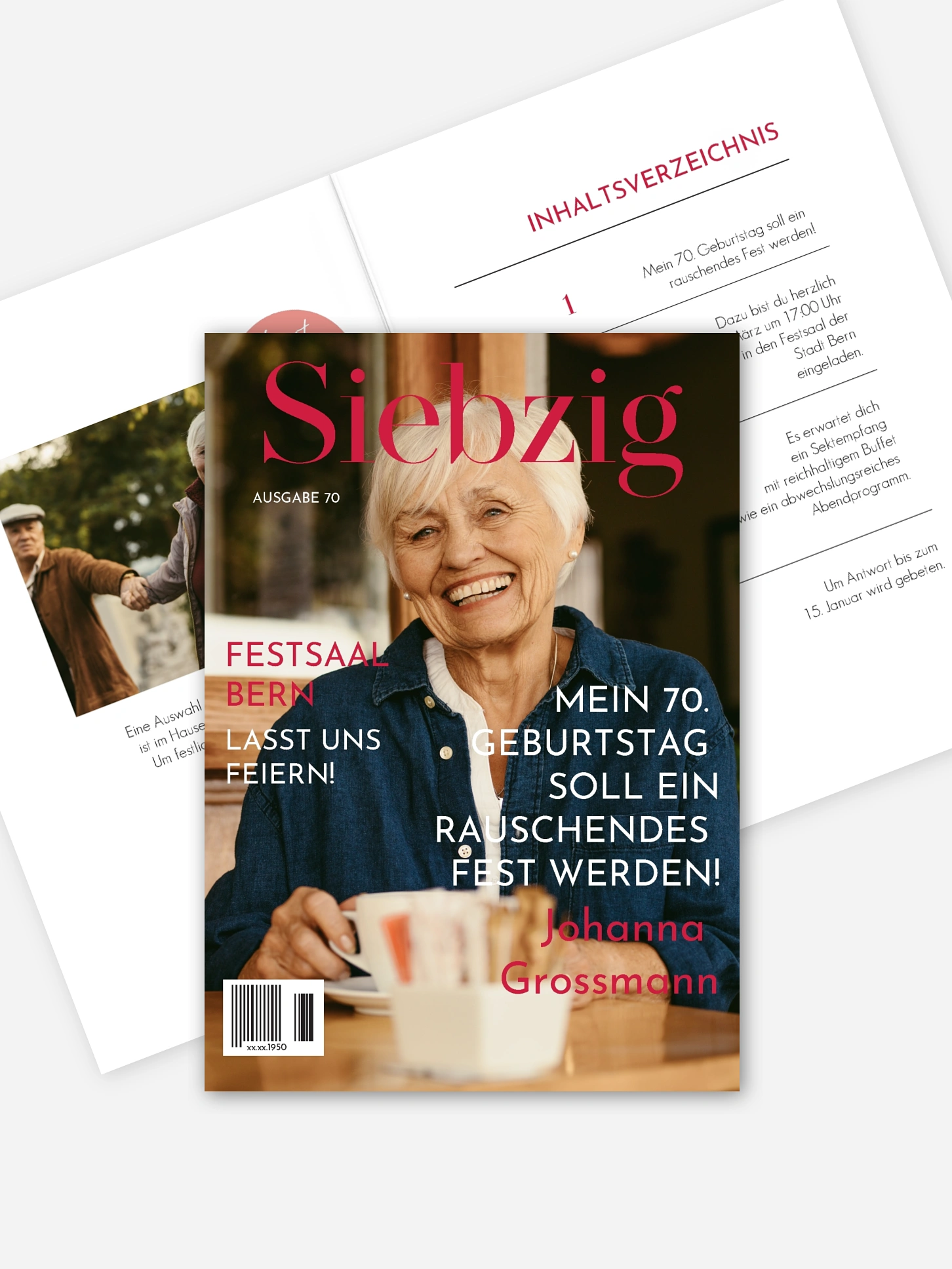 Einladung 70. Geburtstag Titelseite
