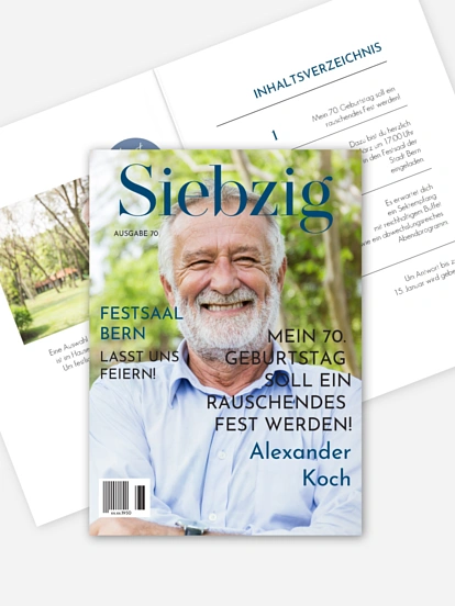 Einladung 70. Geburtstag Titelseite