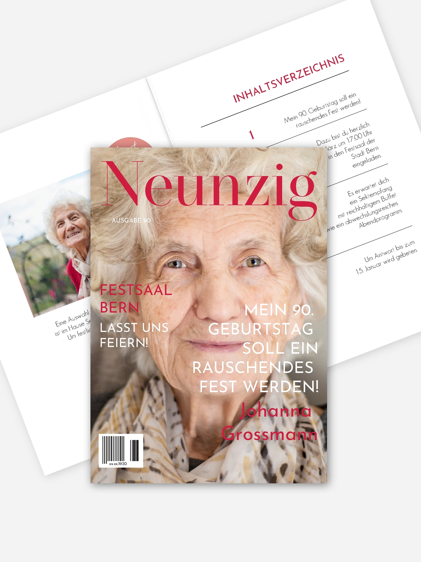 Einladung 90. Geburtstag Titelseite