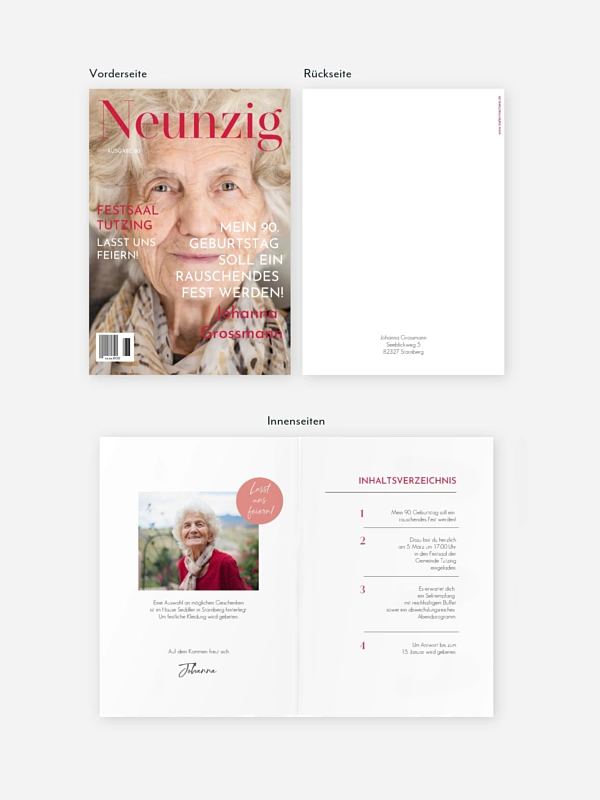 Einladung 90. Geburtstag Titelseite