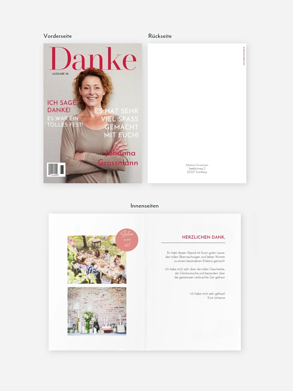 Dankeskarte Geburtstag Titelseite