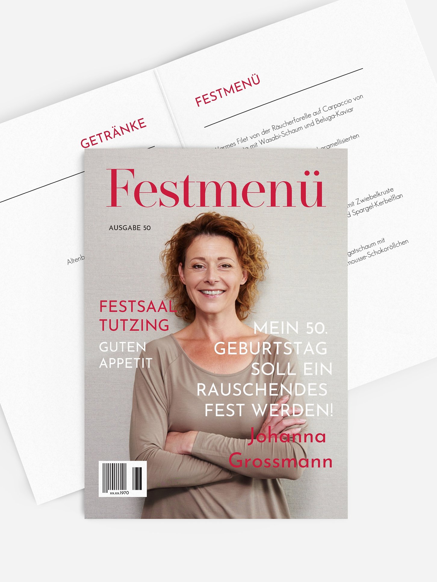 Menükarte Geburtstag Titelseite