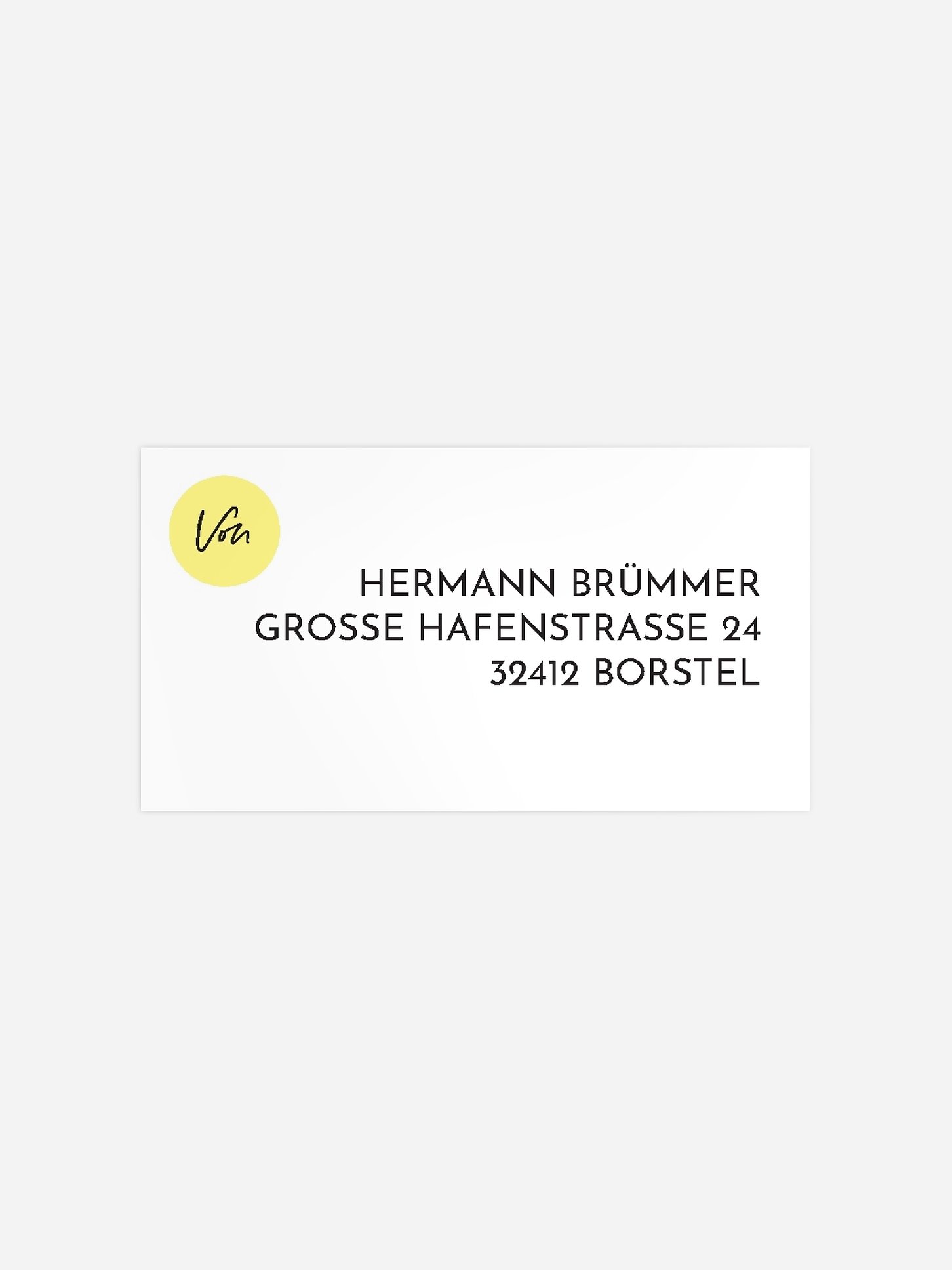 Empfängeraufkleber Geburtstag Cover