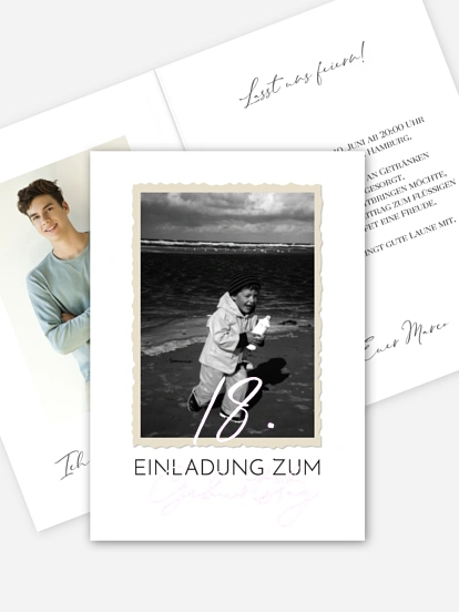 Einladung 18. Geburtstag Schnappschuss
