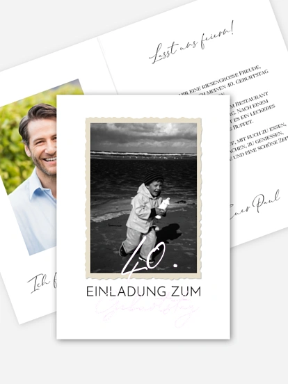 Einladung 40. Geburtstag Schnappschuss