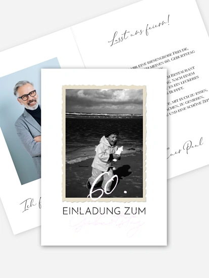Einladung 60. Geburtstag Schnappschuss