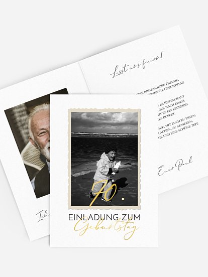 Einladung 70. Geburtstag Schnappschuss