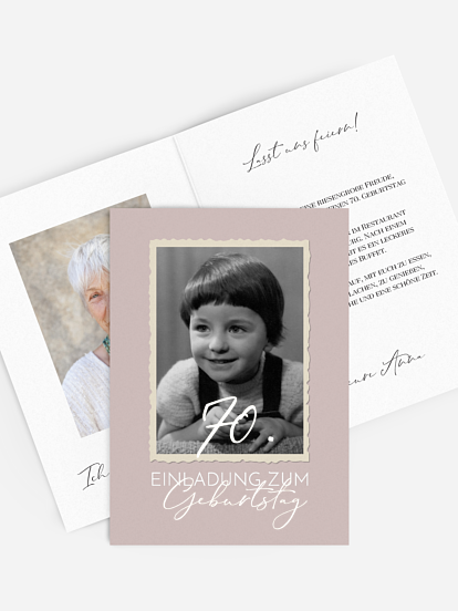 Einladung 70. Geburtstag Schnappschuss