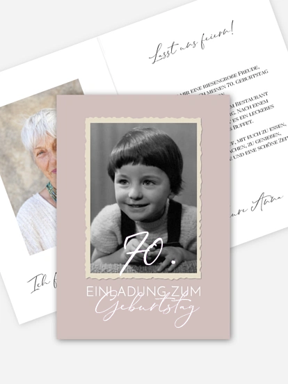 Einladung 70. Geburtstag Schnappschuss